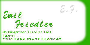 emil friedler business card